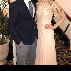 asos nude gown with embellishment